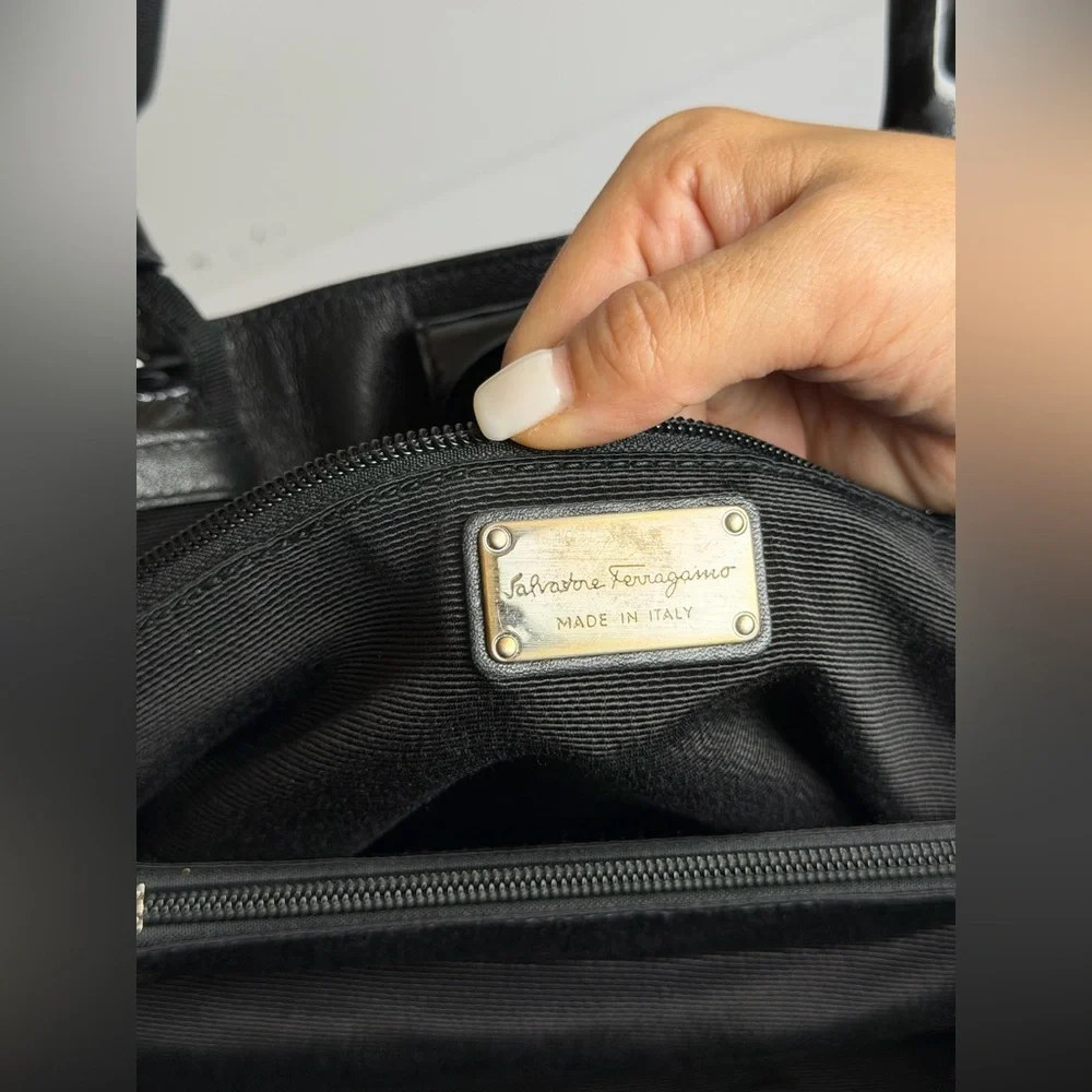 Salvatore Ferragamo Vara Bow Patent Leather Tote Bag